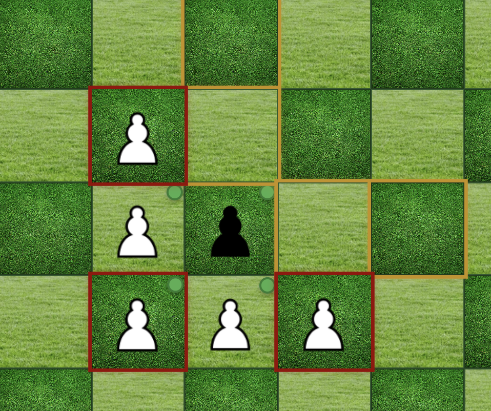 Pawn movement diagram showing all 8 directions